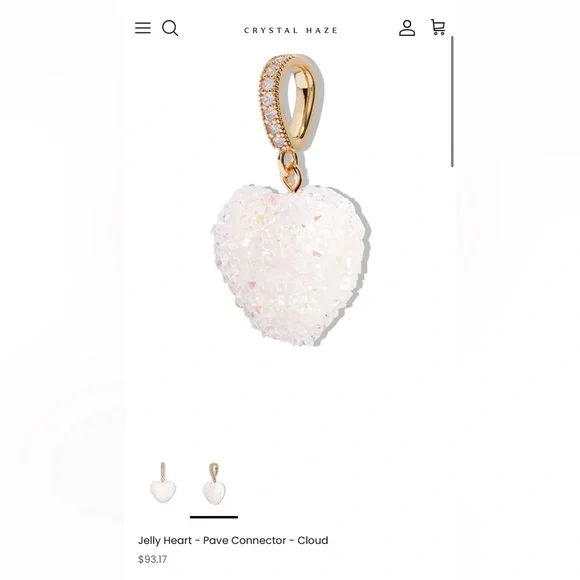 Jelly Heart - Pave Connector - Cloud - only 1 - Picture 1 of 2
